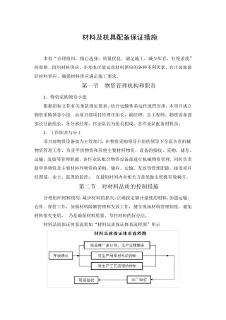 材料及机具配备保证措施