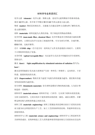 材料学专业英语词汇