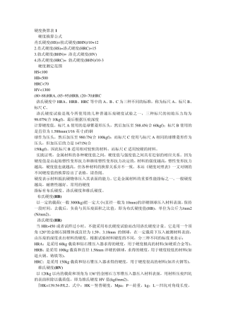 材料硬度换算表