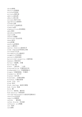 材料科学与工程专业英语单词