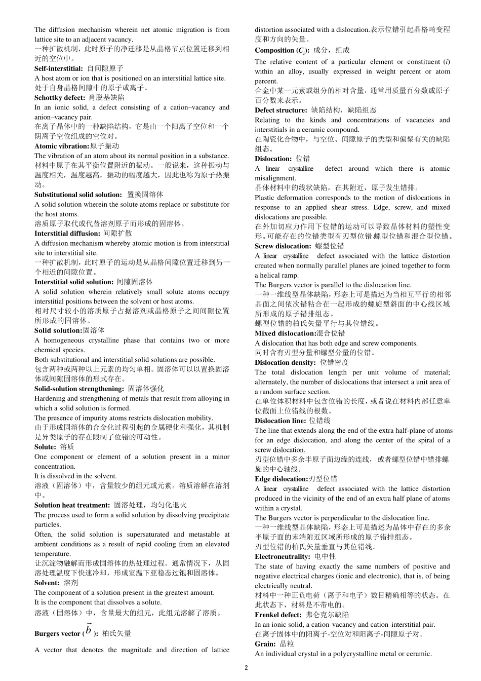 材料科学基础专有名词英文翻译_第2页