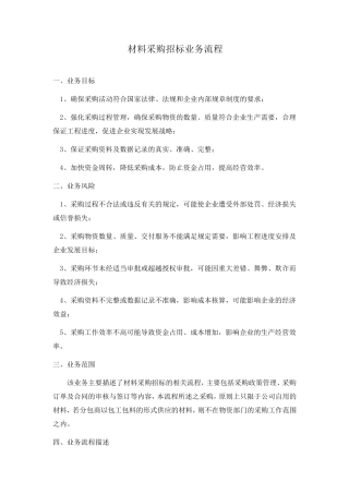 材料采购招标业务流程
