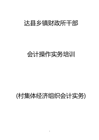 村会计核算实务举例