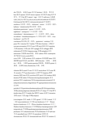 音乐英语词汇