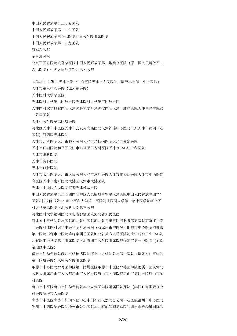 完整全国三甲医院名录_第2页