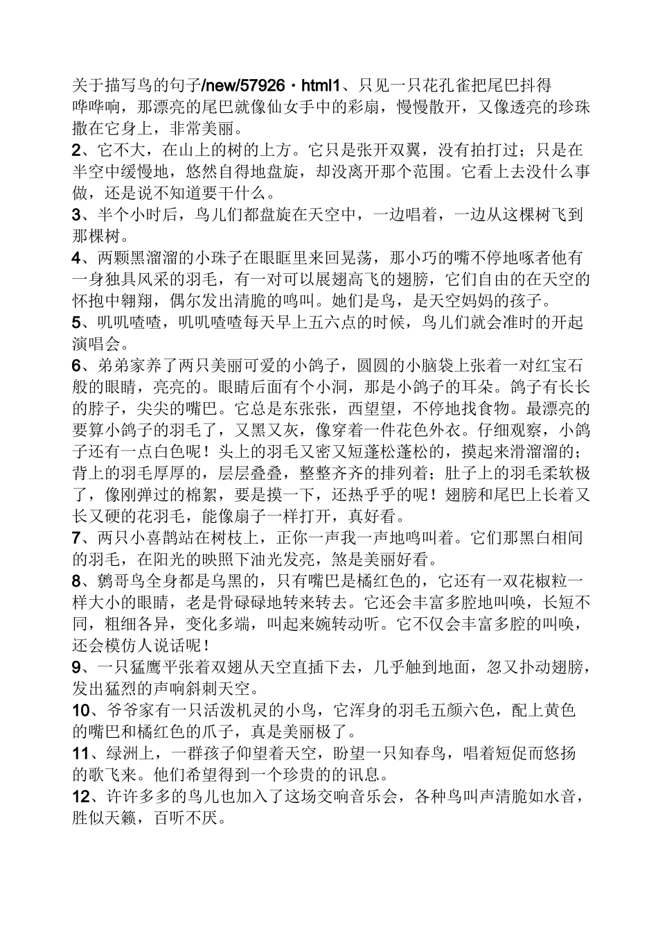描写鸟叫的优美句子_第3页