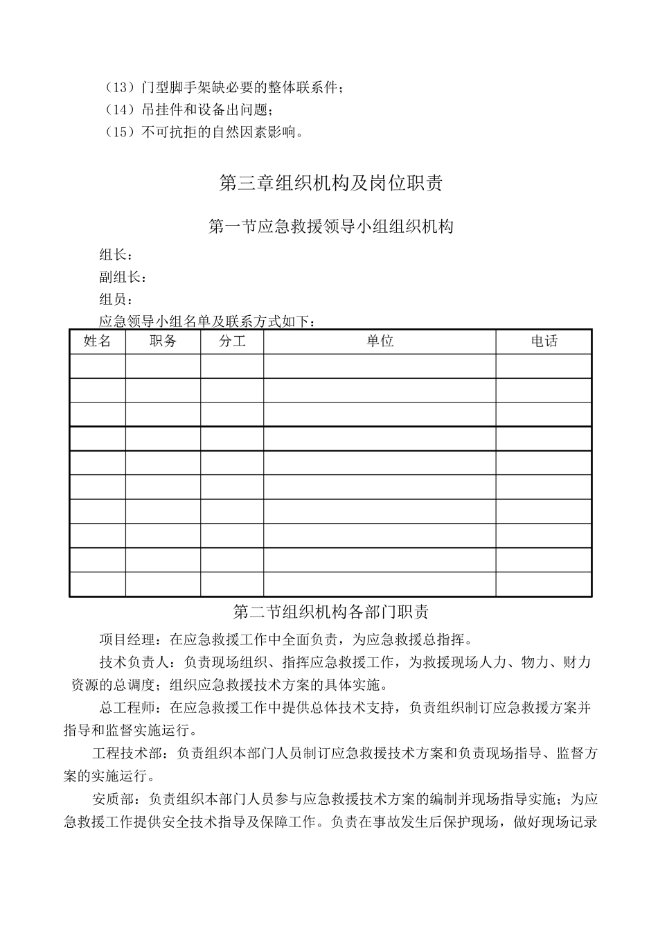 型钢悬挑卸料平台-应急预案_第3页