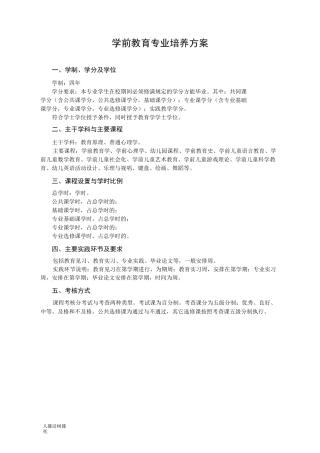 学前教育专业中英文