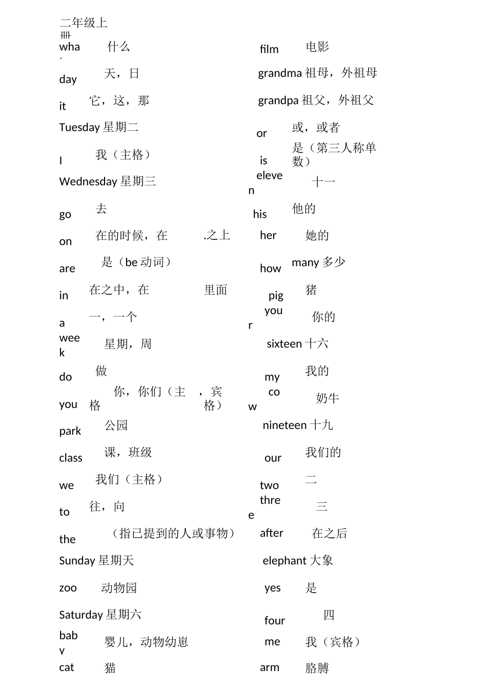小学英语单词 北京版_第3页