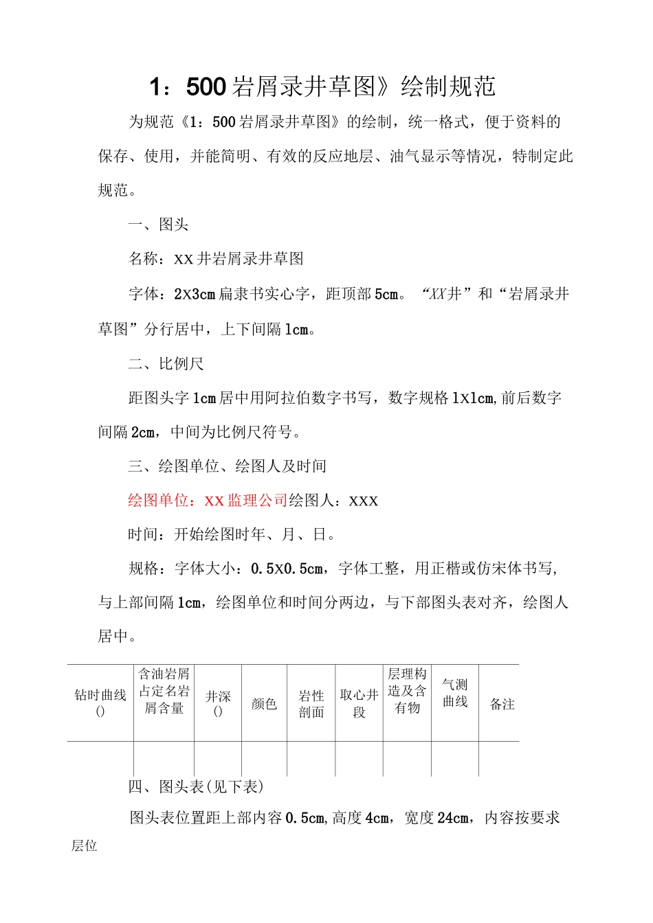 1：500岩屑录井草图规范_第1页