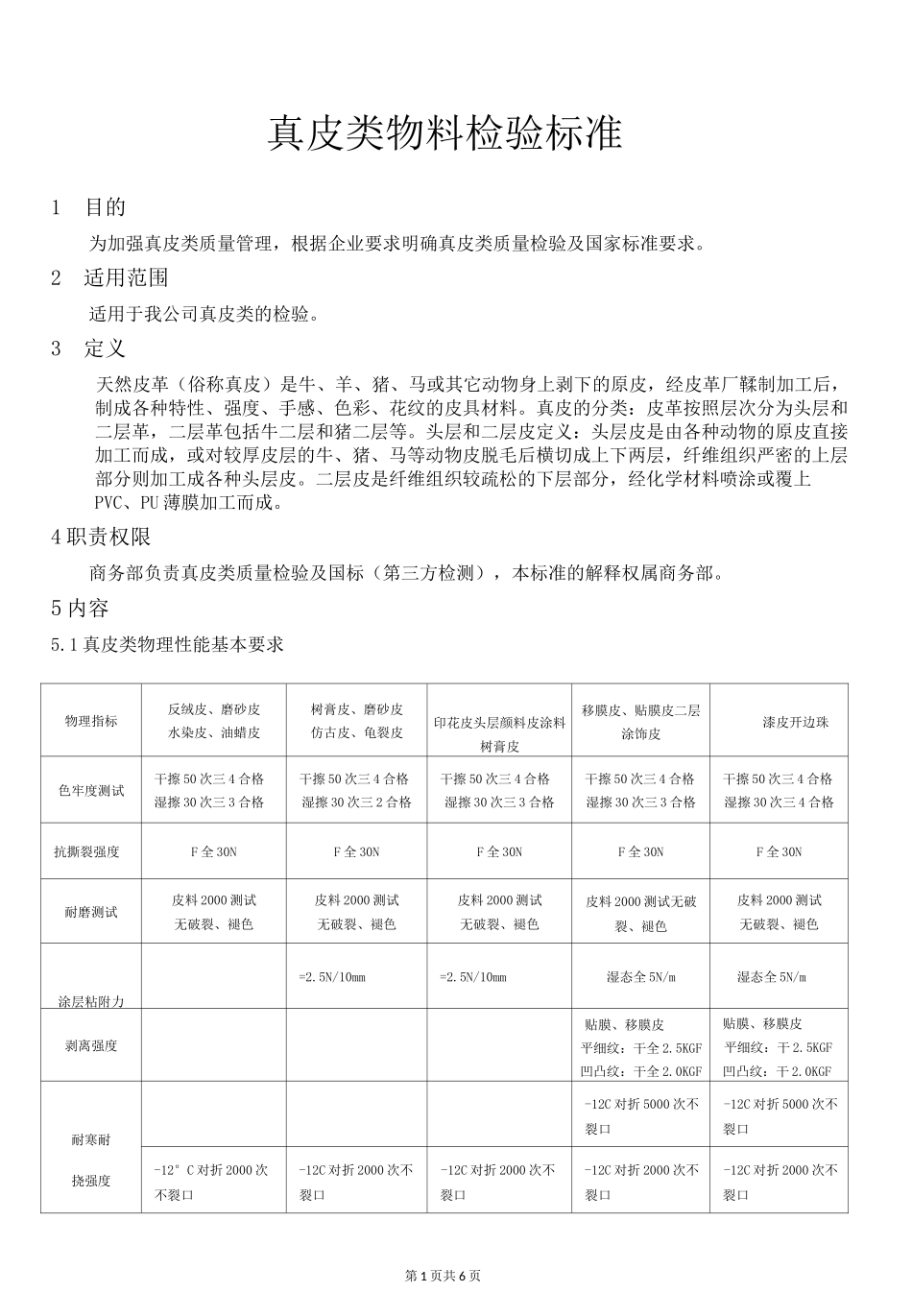 真皮类检验标准(1)_第1页