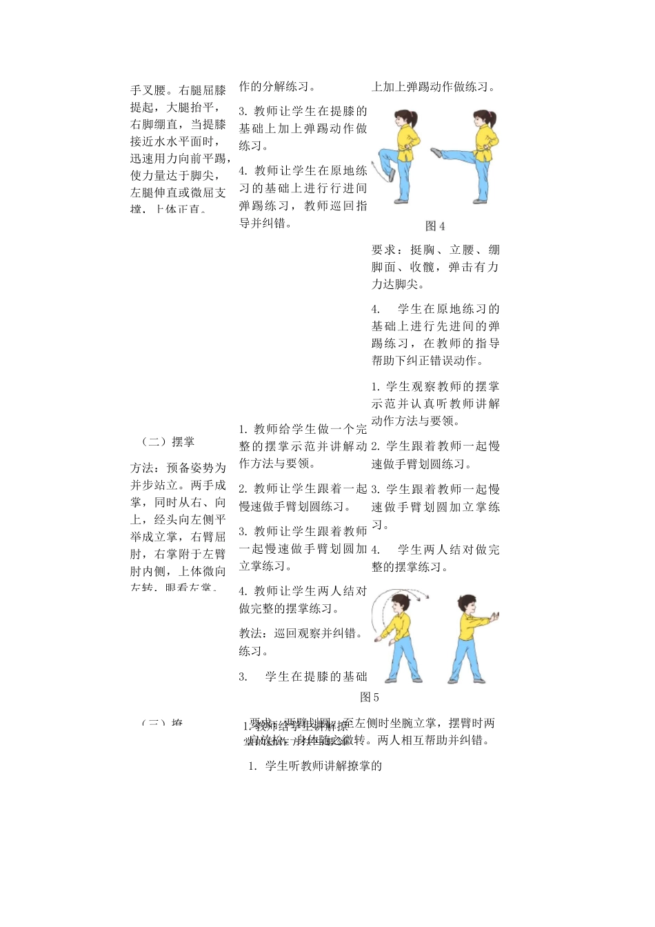 《弹踢、摆掌、撩掌、穿掌》教案_第3页