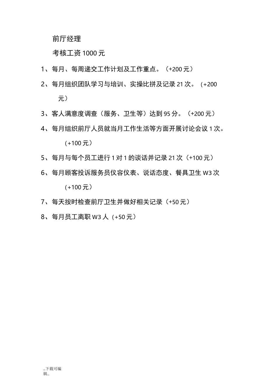 火锅店全岗位考核工资_第2页