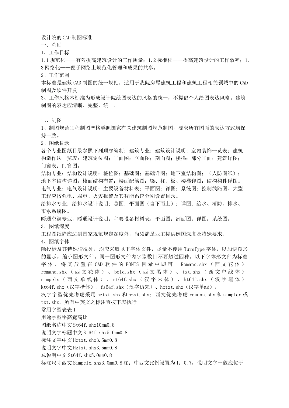 某设计院的CAD制图标准_第1页