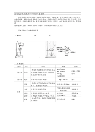 (完整版)高中化学除杂归纳(精华版)
