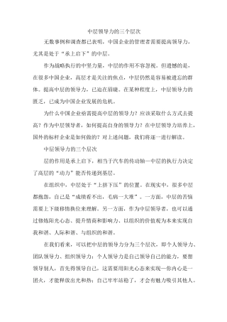(完整版)中层领导力的三个层次