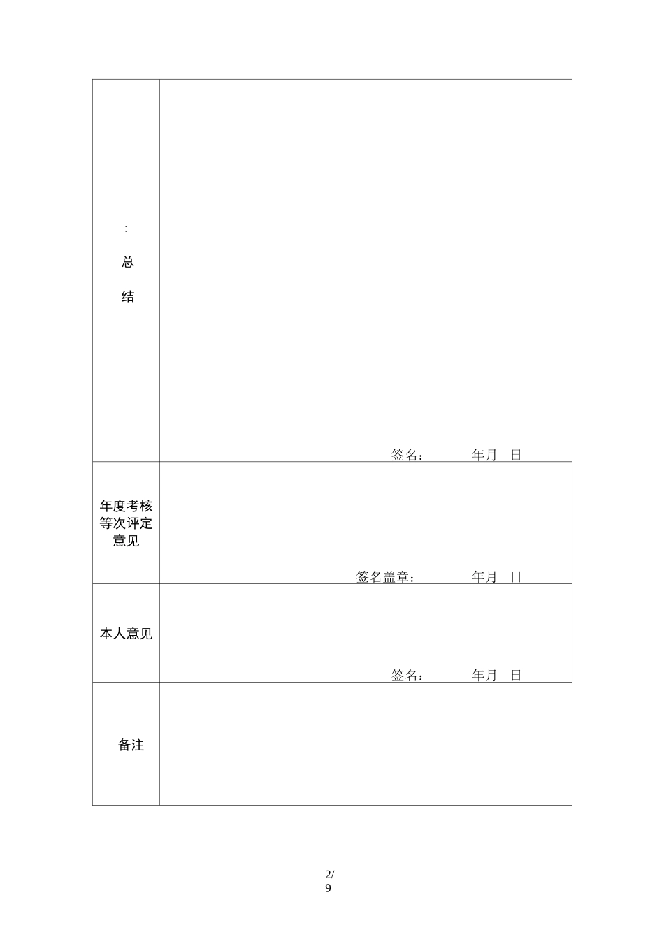 领导干部年度考核登记表(样表)_第2页