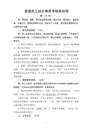 普通员工综合素质考核