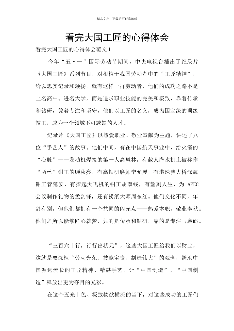 看完大国工匠的心得体会_第1页