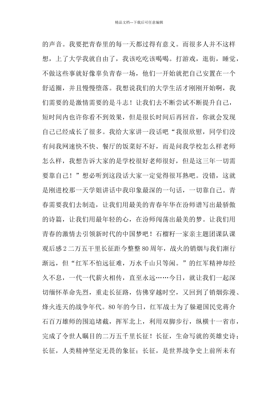 石榴籽一家亲主题团课队课观后感范文_第2页