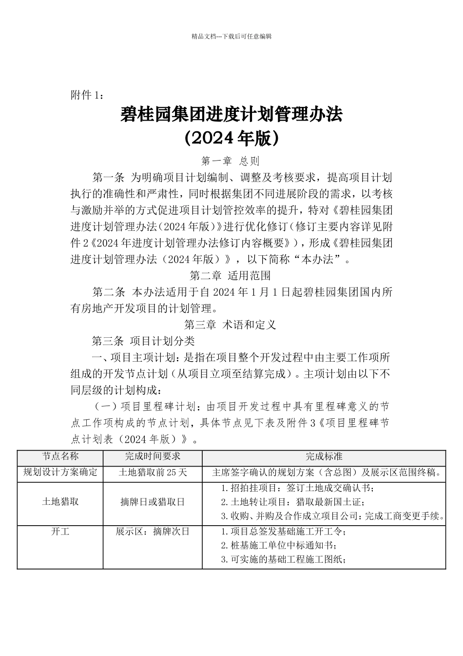 碧桂园集团进度计划管理办法_第1页