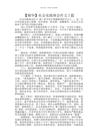 社会实践体会作文3篇
