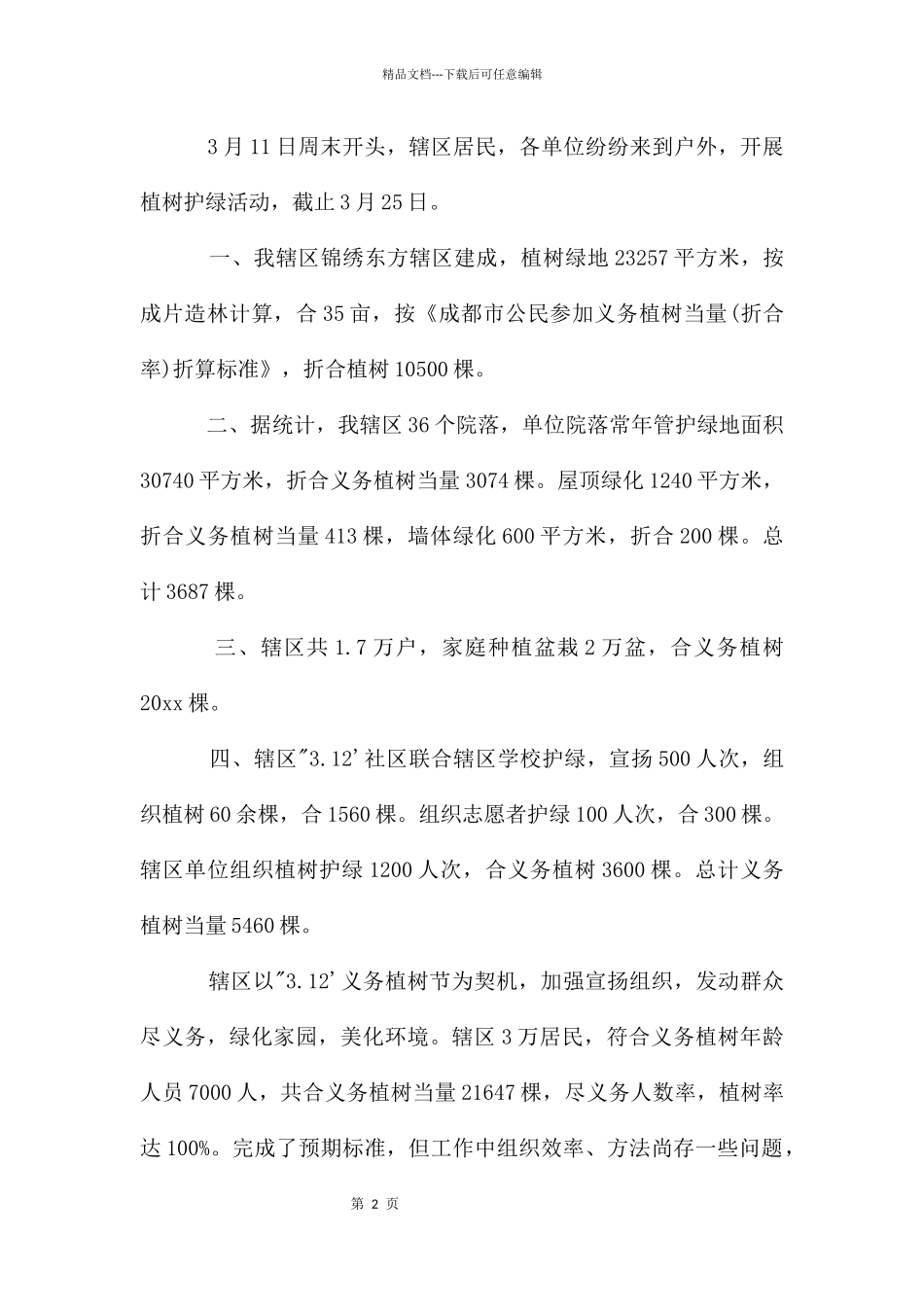 社区植树节活动总结_第2页