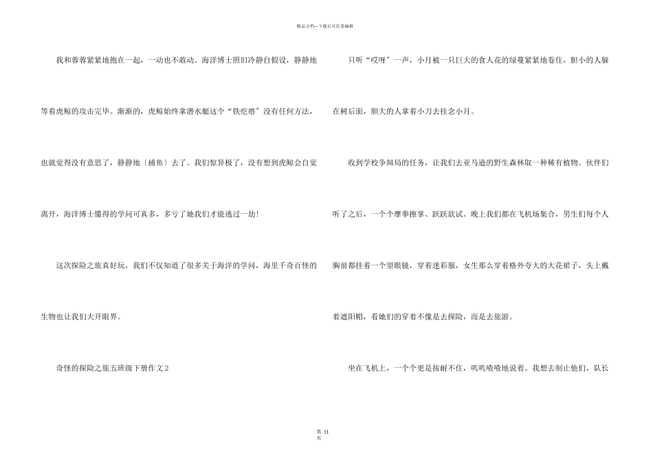 神奇的探险之旅五年级下册10篇_第3页