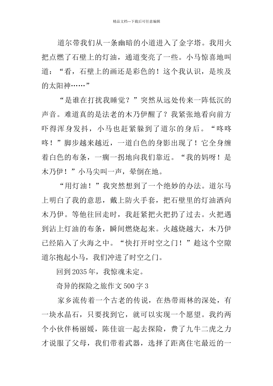 神奇的探险之旅作文500字4篇_第3页