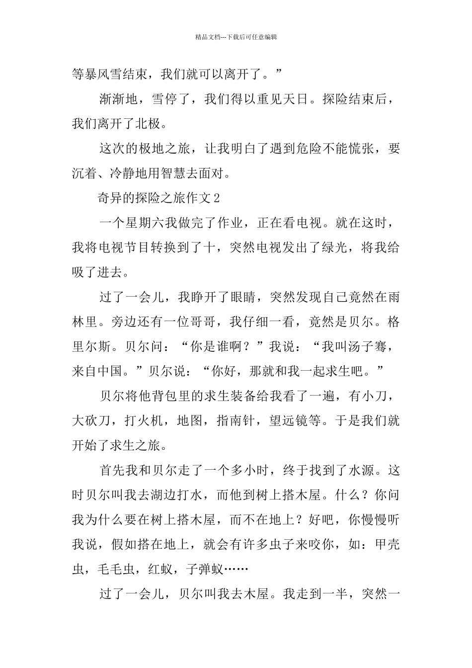 神奇的探险之旅作文_第3页