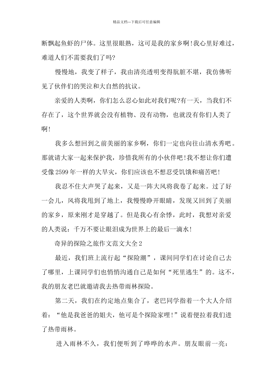 神奇的探险之旅作文范文大全5篇_第2页