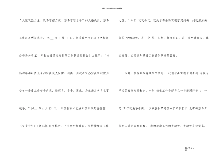 禁毒工作会议讲话稿_第2页