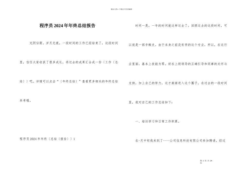程序员2024年年终总结报告_第1页