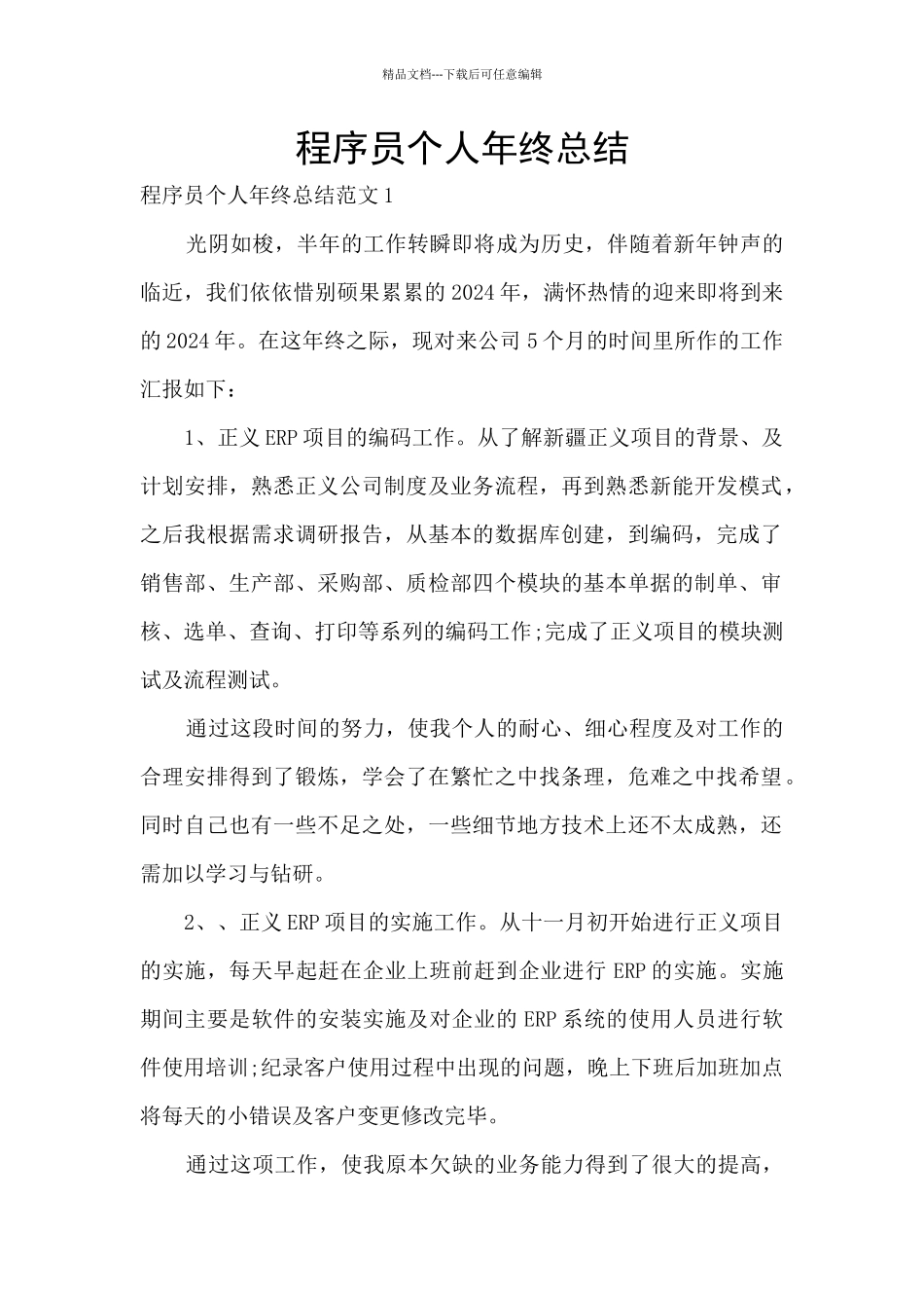 程序员个人年终总结_第1页