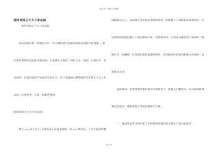 程序员转正个人工作总结