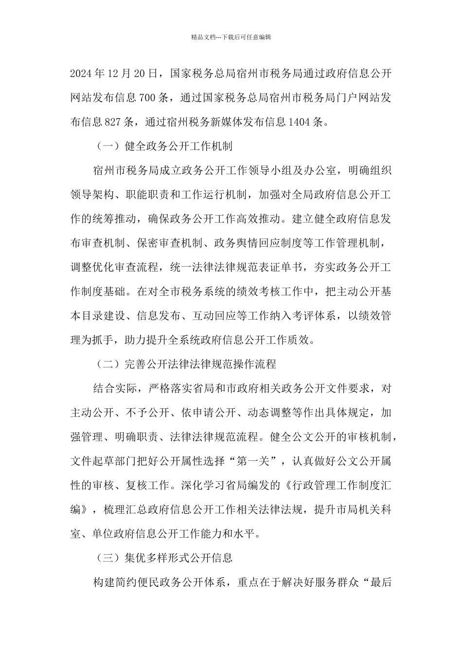 税务局2024年度政府信息公开工作总结_第2页