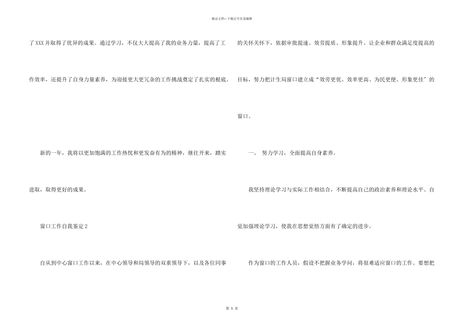 窗口工作自我鉴定_第3页