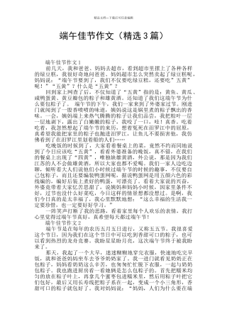 端午佳节作文