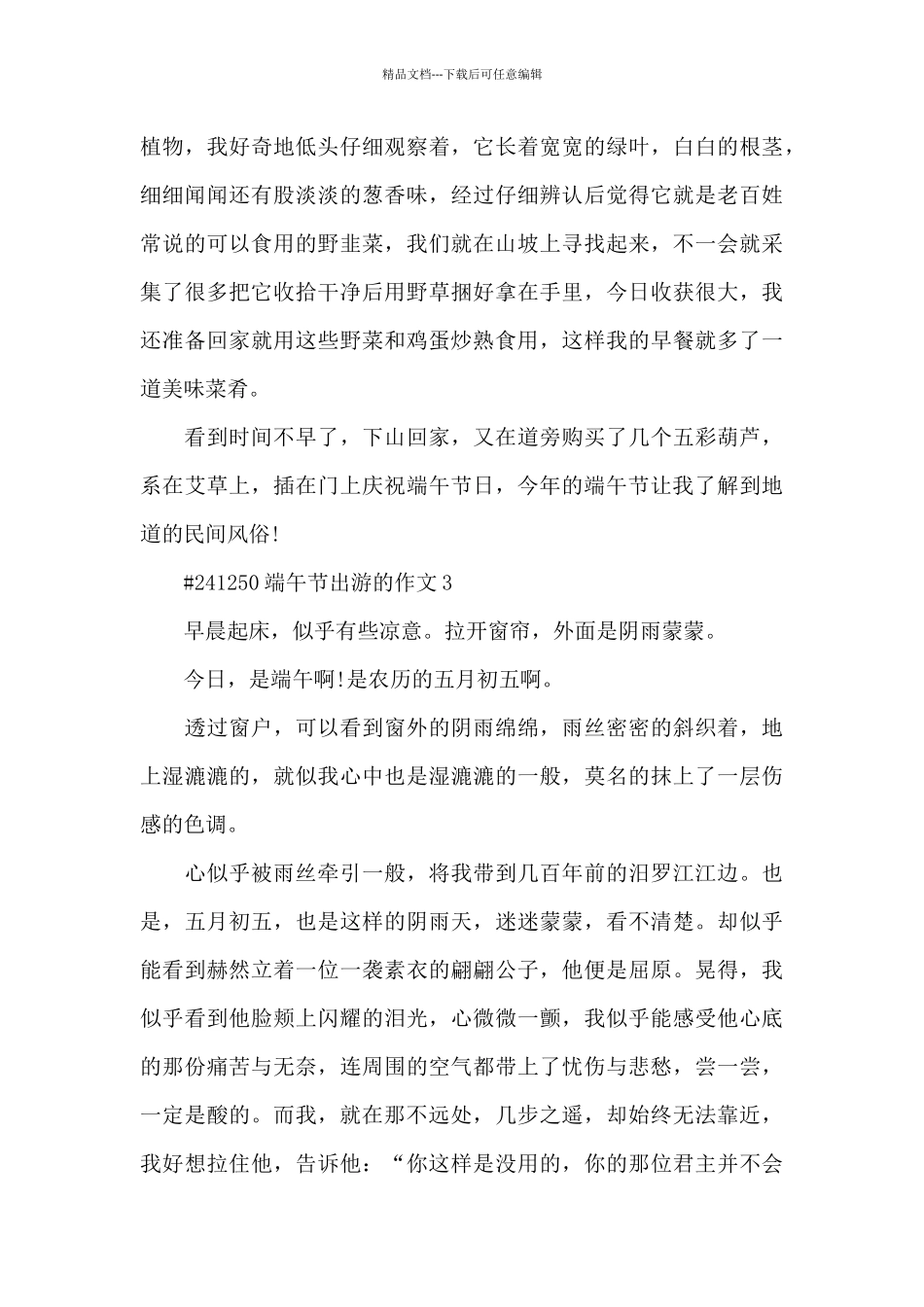 端午节出游的主题作文6篇_第3页