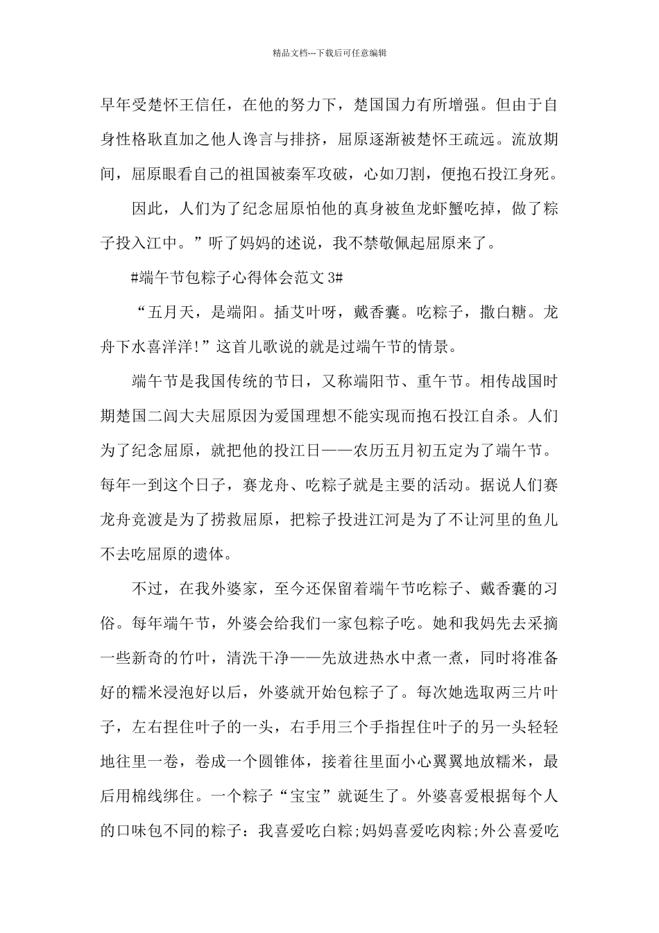 端午节包粽子心得体会范文五篇_第3页