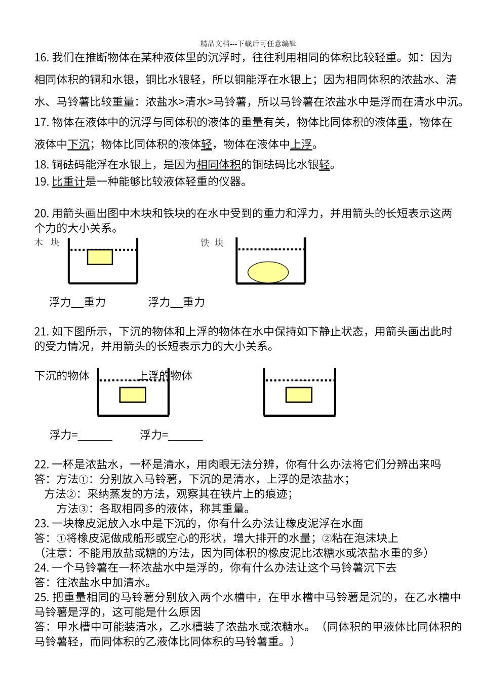 第一单元《沉和浮》知识点_第2页