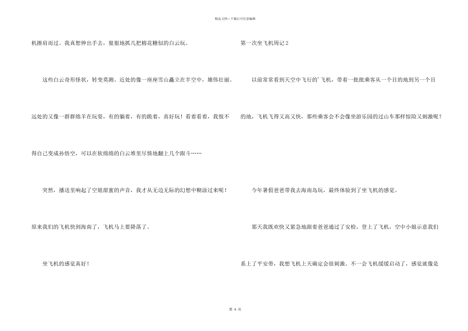 第一次坐飞机周记_第2页