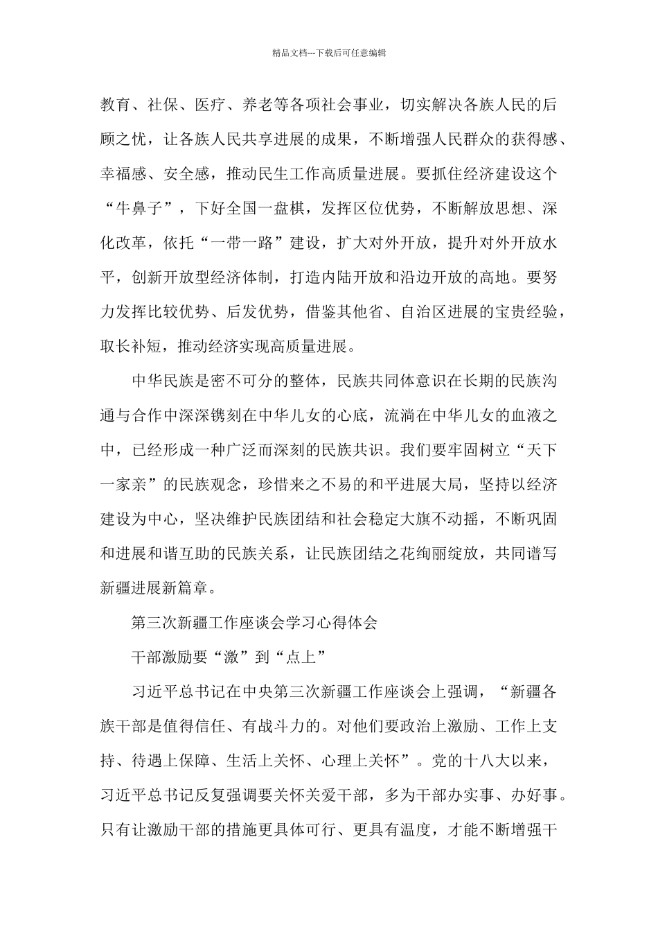 第三次新疆工作座谈会学习心得体会3篇_第3页