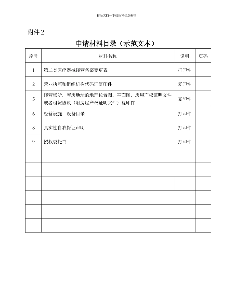 第二类医疗器械变更申请表_第1页