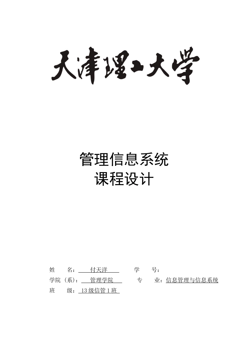 管理信息系统课程设计_第1页