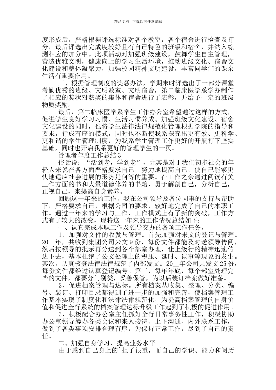 管理者年度工作总结_第2页