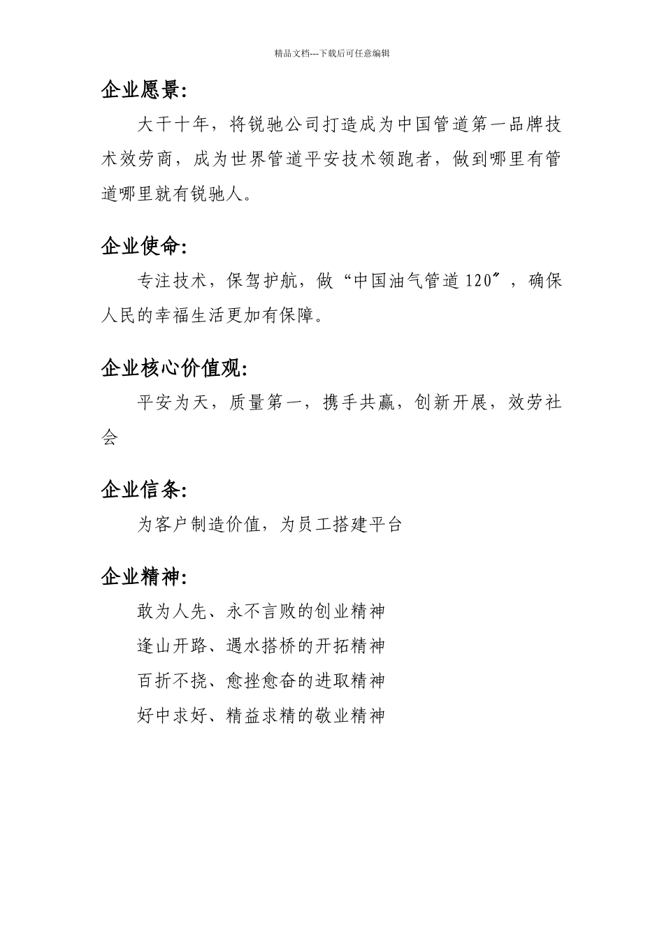 管道工程技术有限公司管理制度汇编_第2页