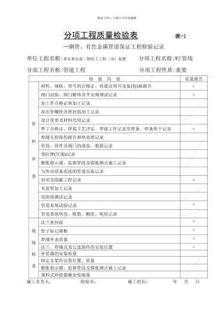 管道质量评定表