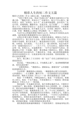 精彩人生的初二作文五篇