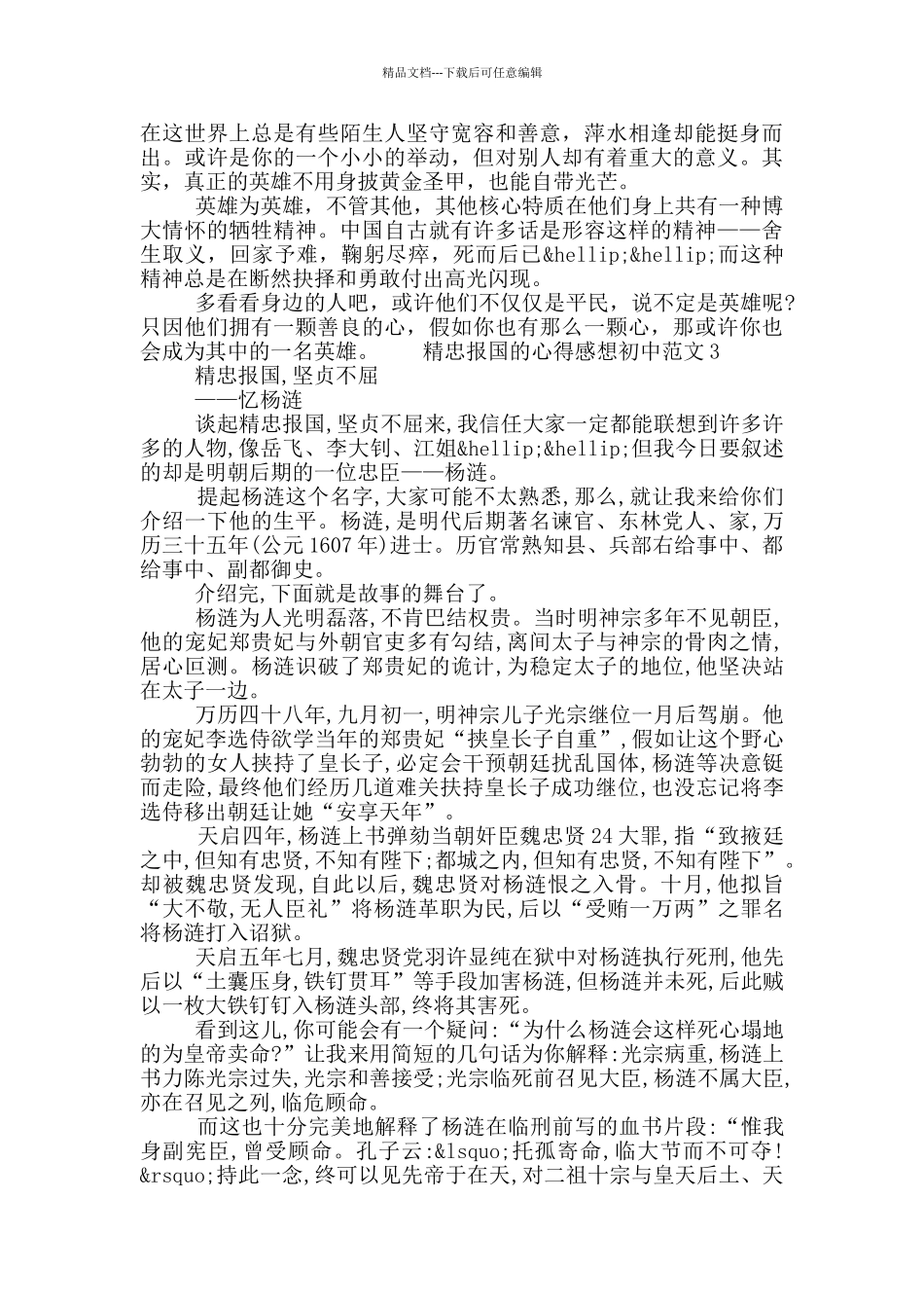 精忠报国的心得感想初中范文五篇材料2024_第2页